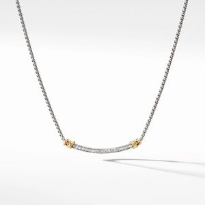 Authentic David Yurman diamond gold and silver necklace
